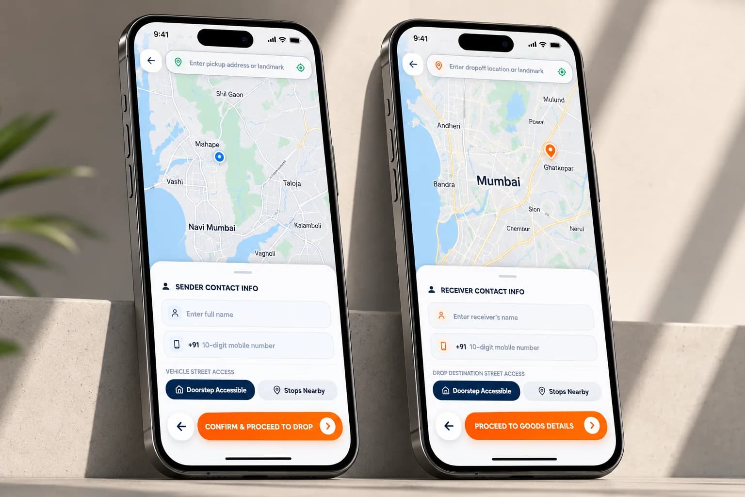 Enter Pickup & Drop Location